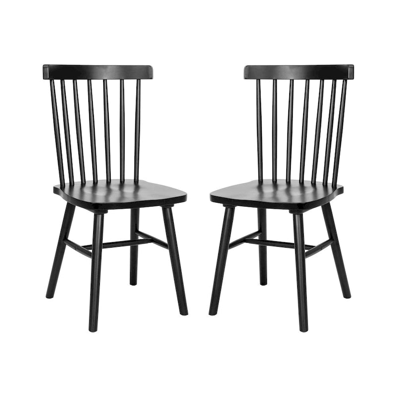 Esszimmerstühle im Windsor-Stil aus Massivholz mit Spindellehne, 2er-Set