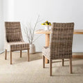 Sessel aus Rattan für Innenbereich, 2er-Set – Braun, 20B x 24T x 39H