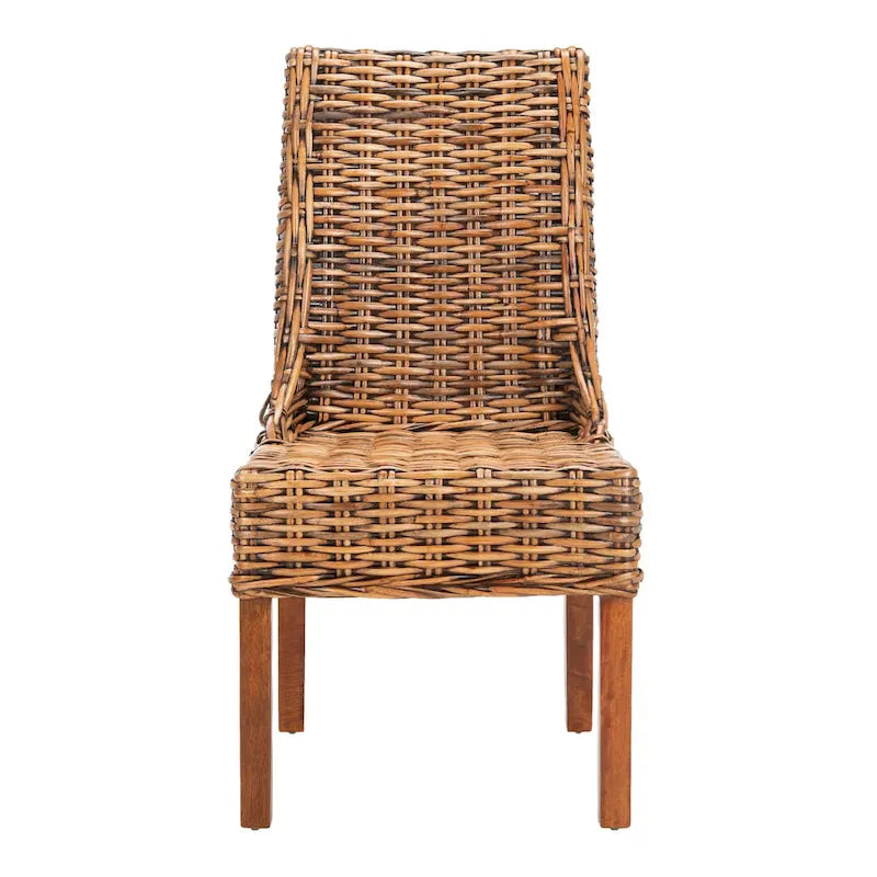 Sessel aus Rattan für Innenbereich, 2er-Set – Braun, 20B x 24T x 39H