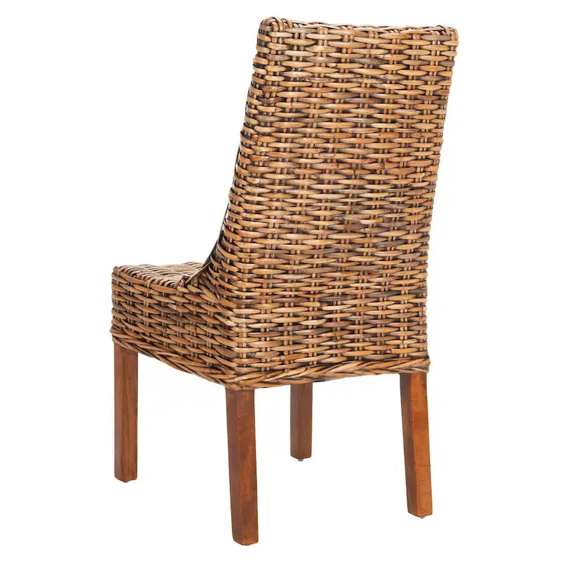 Sessel aus Rattan für Innenbereich, 2er-Set – Braun, 20B x 24T x 39H