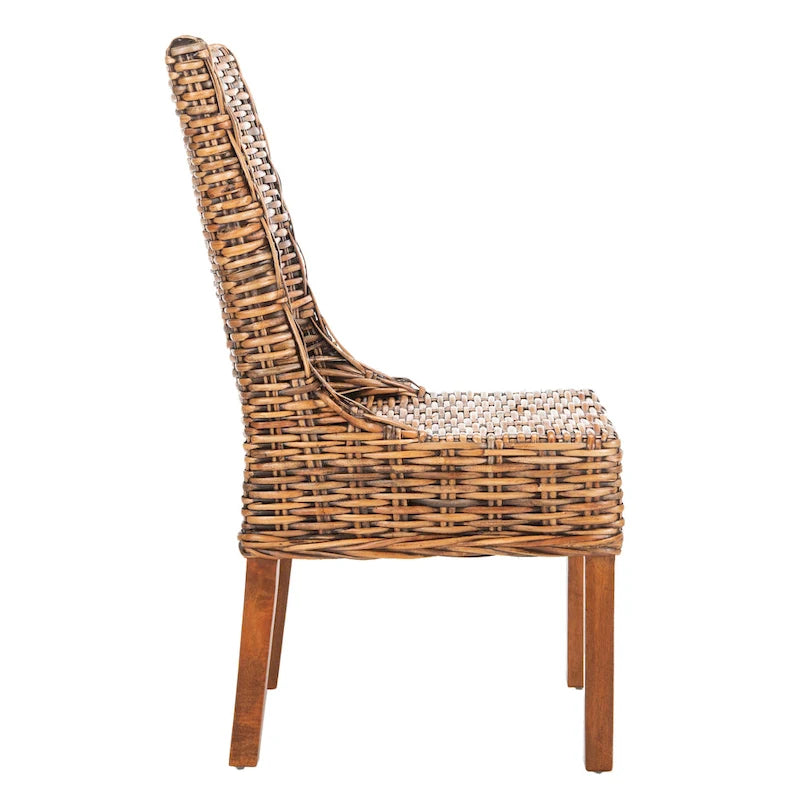Sessel aus Rattan für Innenbereich, 2er-Set – Braun, 20B x 24T x 39H