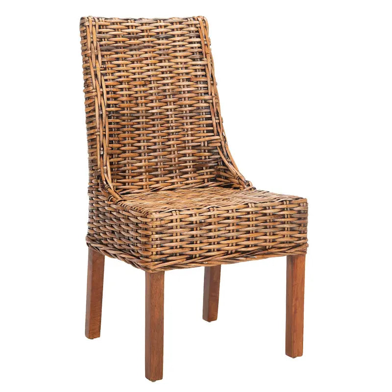 Sessel aus Rattan für Innenbereich, 2er-Set – Braun, 20B x 24T x 39H