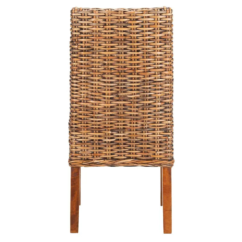 Sessel aus Rattan für Innenbereich, 2er-Set – Braun, 20B x 24T x 39H