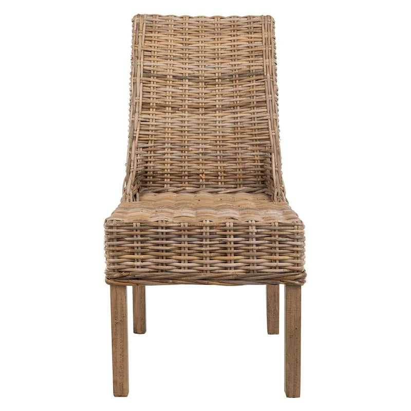 Sessel aus Rattan für Innenbereich, 2er-Set – Braun, 20B x 24T x 39H