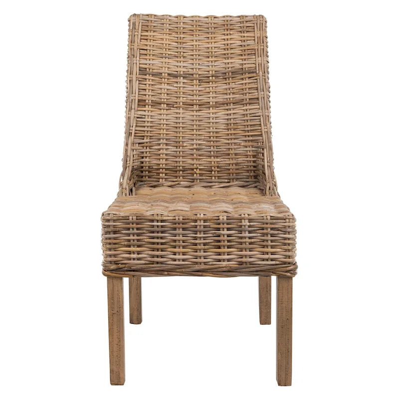 Sessel aus Rattan für Innenbereich, 2er-Set – Braun, 20B x 24T x 39H
