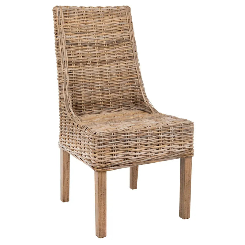 Sessel aus Rattan für Innenbereich, 2er-Set – Braun, 20B x 24T x 39H