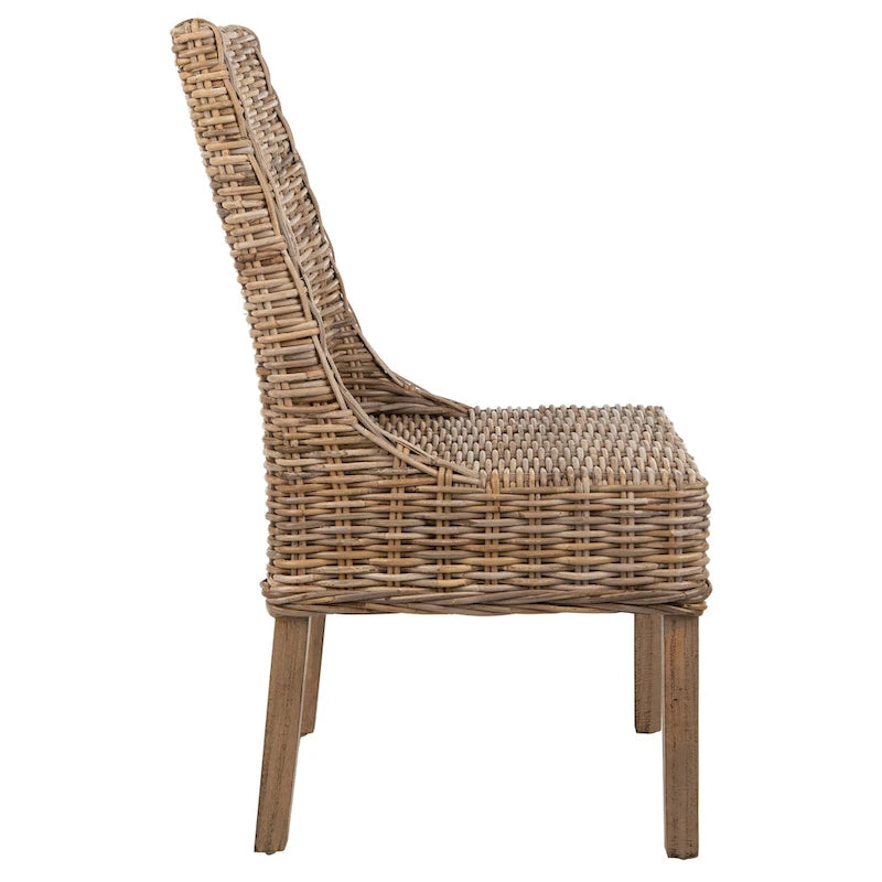 Sessel aus Rattan für Innenbereich, 2er-Set – Braun, 20B x 24T x 39H