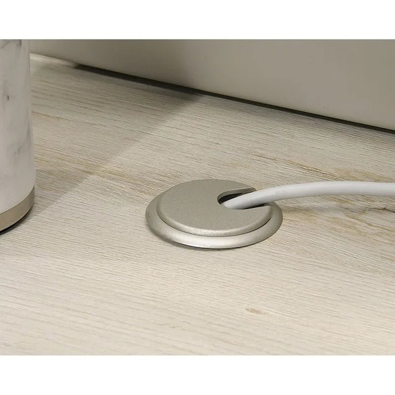 Chefbüro-Schreibtisch mit Schubladen und Aktenaufbewahrung in Kreide-Kastanie