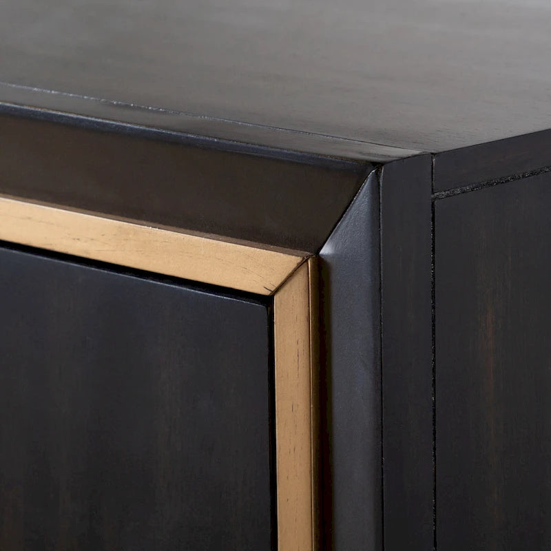 Moderne Kommode aus massivem Espressholz mit 5 Schubladen
