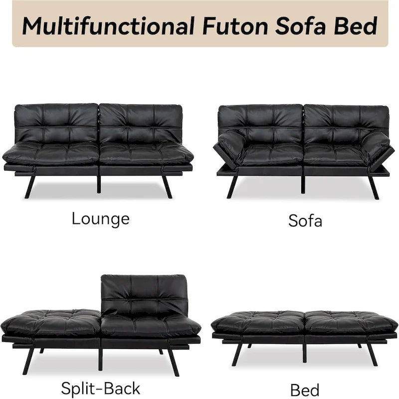 Cabrio Futon Schlafsofa mit verstellbaren Armlehnen