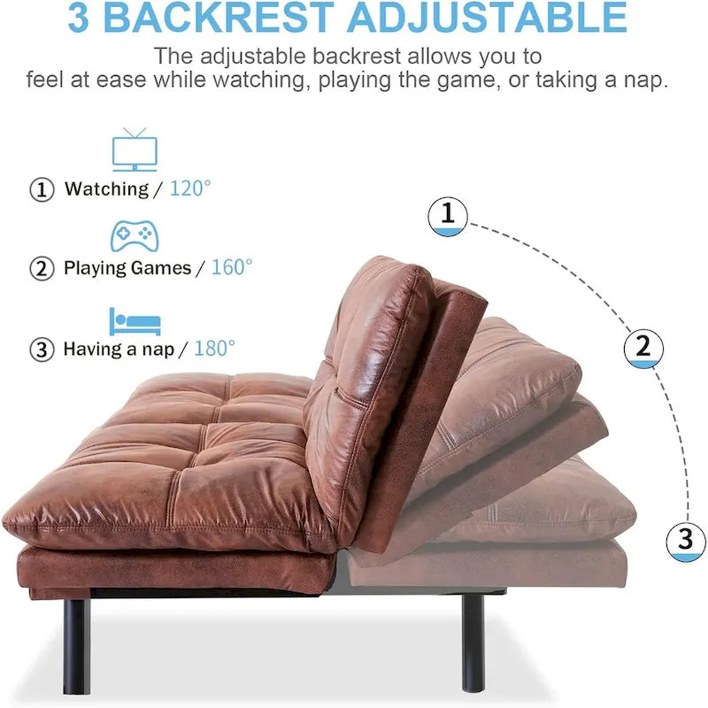 Cabrio Futon Schlafsofa mit verstellbaren Armlehnen