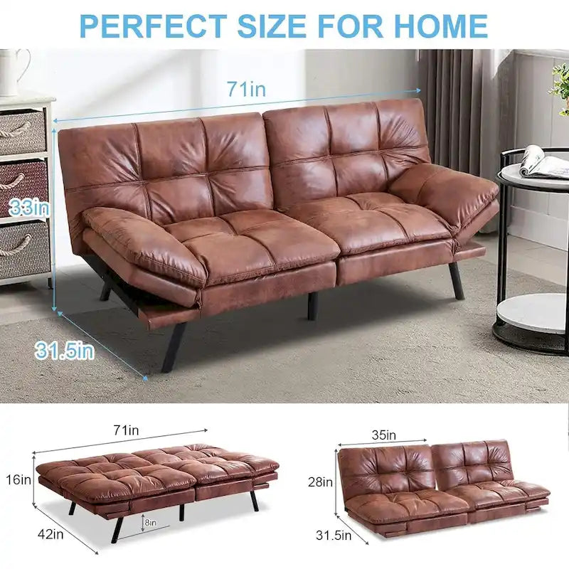 Cabrio Futon Schlafsofa mit verstellbaren Armlehnen