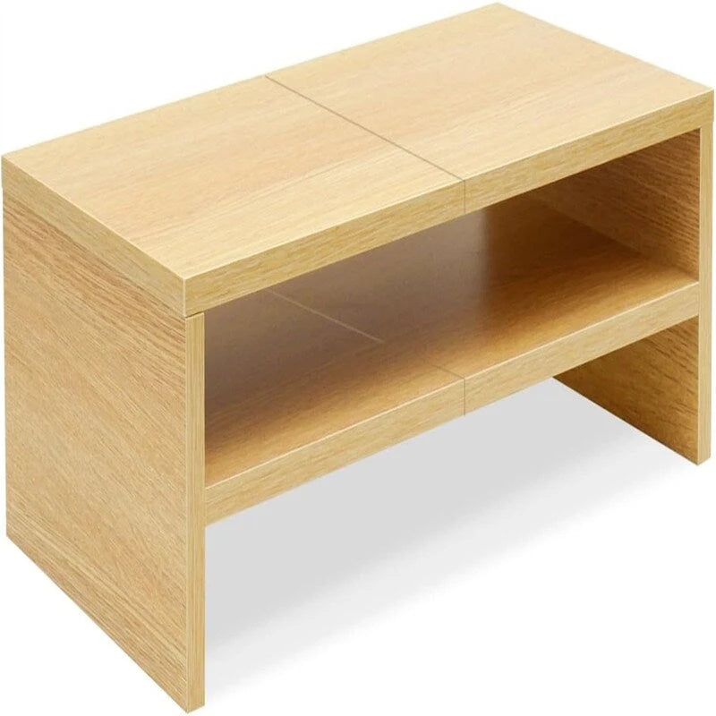 2-stufiger Monitorständer aus Holz mit Ablagefächern