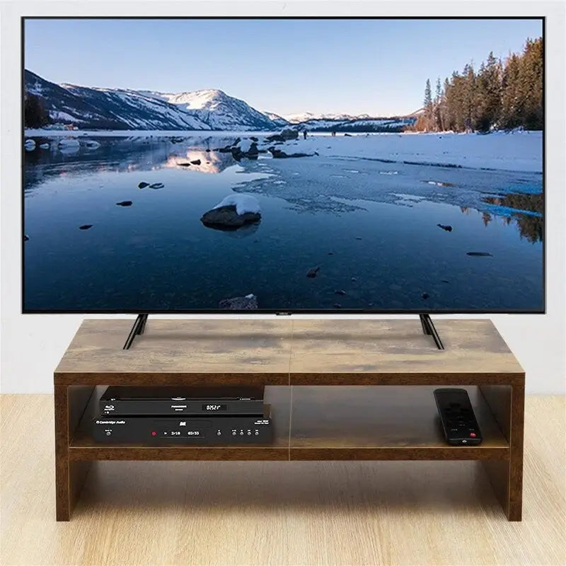 2-stufiger Monitorständer aus Holz mit Ablagefächern