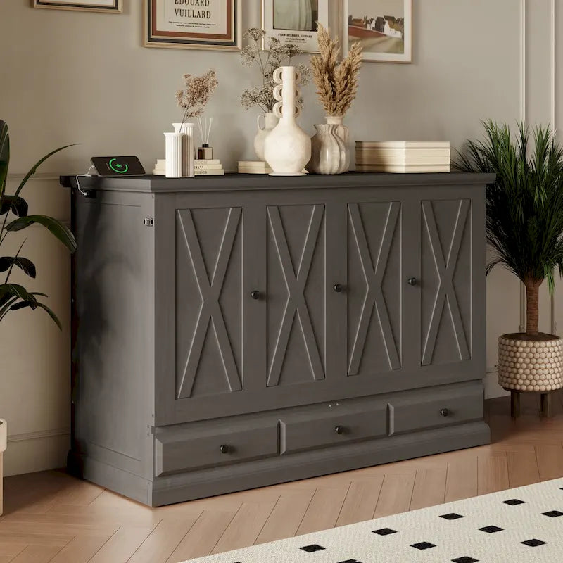 Massivholz Kiefer Murphy Bett Schrank Würfel Bett mit Schublade