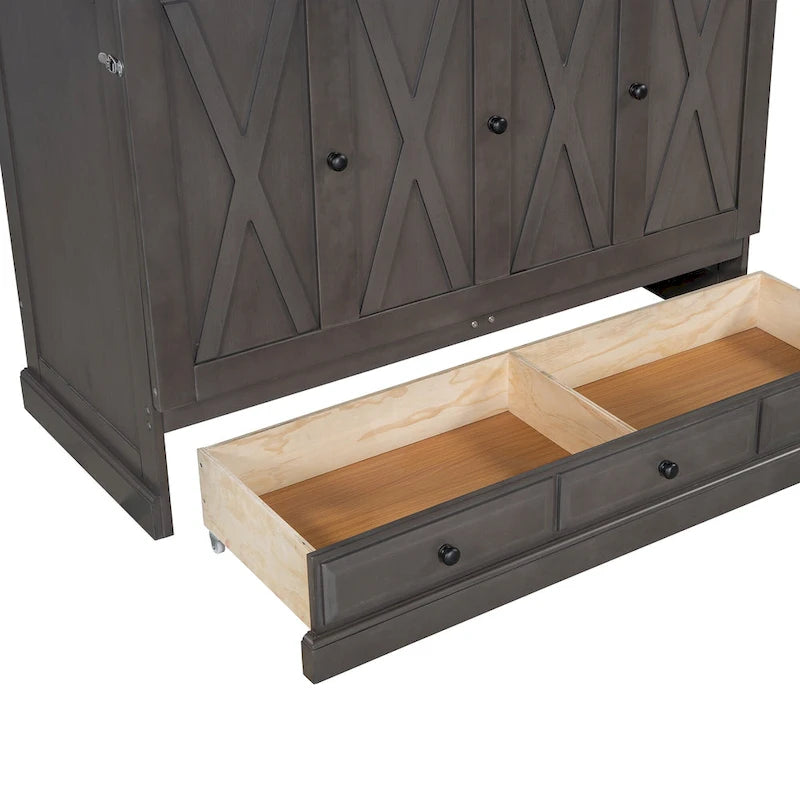 Massivholz Kiefer Murphy Bett Schrank Würfel Bett mit Schublade